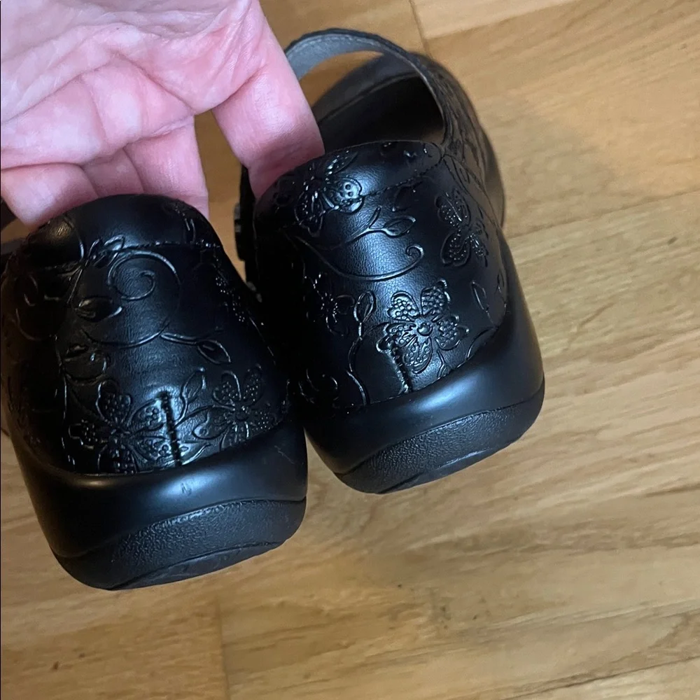 Alegria Floral Embossed Black Dress Shoes - Picture 4 of 5